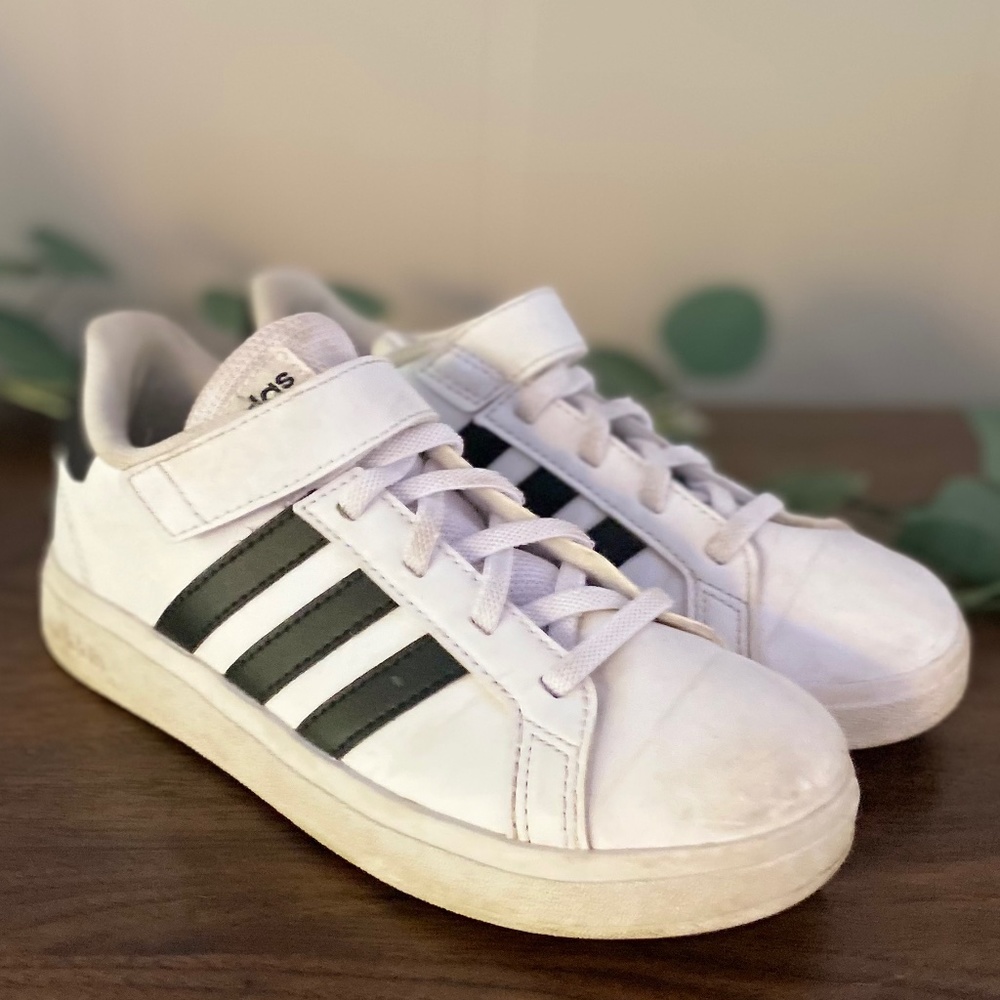 Big kids size 1 adidas shoes
